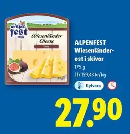 Lidl ALPENFEST Wiesenländer- ost i skivor erbjuda