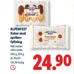 Lidl ALPENFEST Kakor med aprikos- fyllning erbjuda
