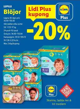 Lidl LUPILU Blöjor erbjuda