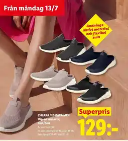 Lidl ESMARA/ESMARA MEN Slip-on sneakers, dam/herr erbjuda