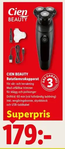 Lidl CIEN BEAUTY Rotationsrakapparat erbjuda