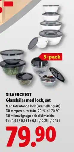 Lidl SILVERCREST Glasskålar med lock, set erbjuda