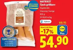 Lidl MATRIKET Tjock grillkorv erbjuda
