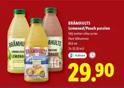 Lidl BRAMHULTS Lemonad/Peach passion erbjuda