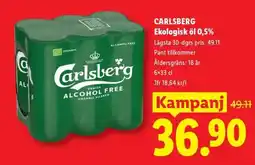 Lidl CARLSBERG Ekologisk öl 0,5% erbjuda
