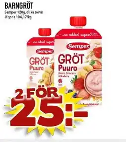 Matdax Semper Barngröt erbjuda
