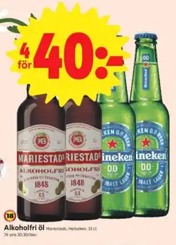 ICA Nära Mariestads, Heineken Alkoholfri öl erbjuda