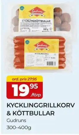 Matrix Butikerna Gudruns Kycklinggrillkorv & köttbullar erbjuda