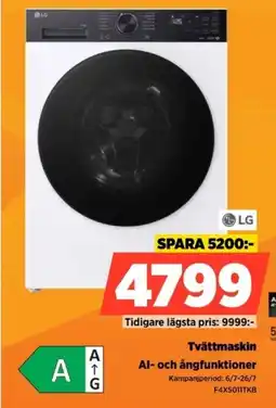 Power Lg Tvättmaskin Al- och ångfunktioner erbjuda