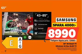 Power Samsung 65" 4K Smart TV Ultratunn 4K Neo QLED TV erbjuda
