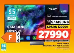 Power Samsung 65" 4K Smart TV Oöverträffad Micro RGB 4K-precision erbjuda