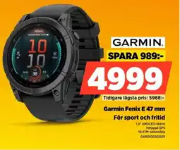 Power Garmin Fenix E 47 mm För sport och fritid erbjuda
