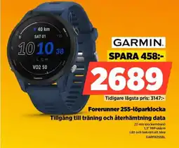 Power Garmin Forerunner 255-löparklocka Tillgång till träning och återhämtning data erbjuda