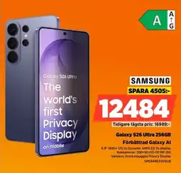 Power Samsung Galaxy S26 Ultra 256GB Förbättrad Galaxy Al erbjuda