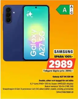Power Samsung Galaxy A27 5G 128 GB Snabb, säker och byggd för att hålla erbjuda