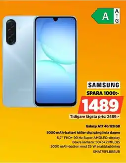 Power Samsung Galaxy A17 4G 128 GB 5000 mAh-batteri håller dig igång hela dagen erbjuda