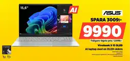 Power Asus Vivobook S 15 OLED Al laptop med en OLED-skärm erbjuda