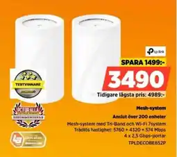 Power Tp-link Mesh-system Anslut över 200 enheter erbjuda