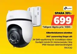 Power Tp-link Säkerhetskamera utomhus 360° panorering fångar allt erbjuda