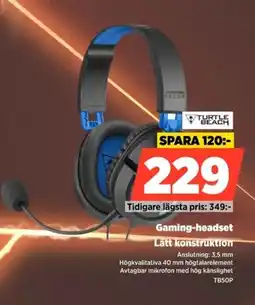 Power Turtle Beach Gaming-headset Lätt konstruktion erbjuda