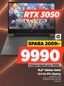 Power Hp 15,6" bärbar dator 144 Hz IPS-display erbjuda