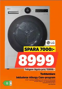 Power Lg Torktumlare Inkluderar Allergy Care-program erbjuda