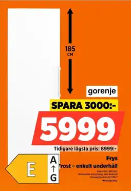 Power Gorenje Frys Frost enkelt underhåll erbjuda