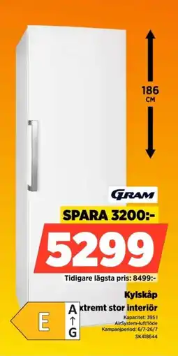 Power Gram Kylskåp Extremt stor interiör erbjuda