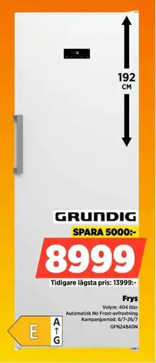 Power Grundig Frys erbjuda