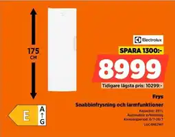 Power Electrolux Frys Snabbinfrysning och larmfunktioner erbjuda