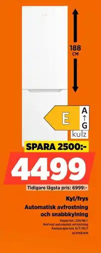 Power Kulz Kyl/frys Automatisk avfrostning och snabbkylning erbjuda