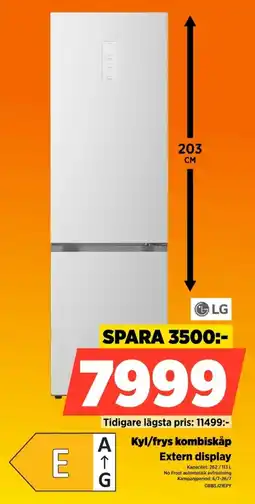 Power Lg Kyl/frys kombiskåp Extern display erbjuda