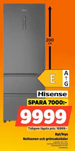 Power Hisense Kyl/frys Nollzonen och grönsakslådor erbjuda