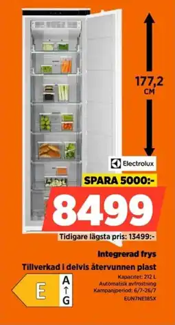 Power Electrolux Integrerad frys Tillverkad i delvis återvunnen plast erbjuda
