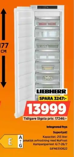 Power Liebherr Integrerad frys Supertyst! erbjuda