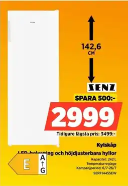 Power Senz Kylskåp LED-bolvering och höjdjusterbara hyllor erbjuda