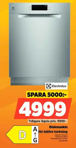 Power Electrolux Diskmaskin för bättre torkning erbjuda
