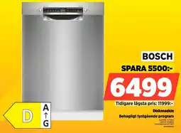 Power Bosch Diskmaskin Behagligt tystgående program erbjuda