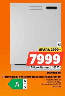 Power Diskmaskin Tidsprogram, hygienprogram och snabbprogram erbjuda