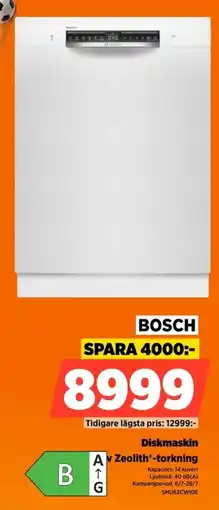 Power Bosch Diskmaskin med effektiv Zeolith-torkning erbjuda