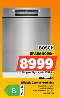 Power Bosch Diskmaskin Effektiv Zeolith®-torkning erbjuda