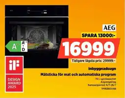 Power Aeg Inbyggnadsugn Mätsticka för mat och automatiska program erbjuda