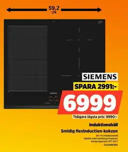 Power Siemens Induktionshäll Smidig flexInduction-kokzon erbjuda