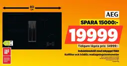 Power Aeg Induktionshäll med inbyggd fläkt Kolfilter och trådlös matlagningstermometer erbjuda