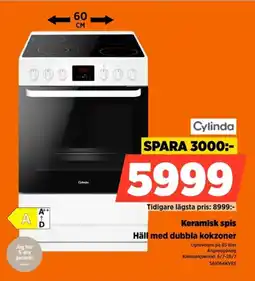 Power Cylinda Keramisk spis Häll med dubbla kokzoner erbjuda