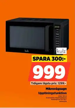 Power Kulz Mikrovågsugn Upptiningsfunktion erbjuda