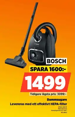 Power Bosch Dammsugare Levereras med ett effektivt HEPA-filter erbjuda