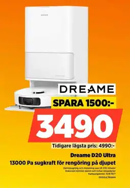 Power Dreame D20 Ultra 13000 Pa sugkraft för rengöring på djupet erbjuda
