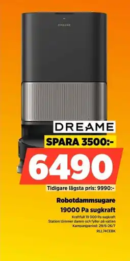 Power Dreame Robotdammsugare 19000 Pa sugkraft erbjuda