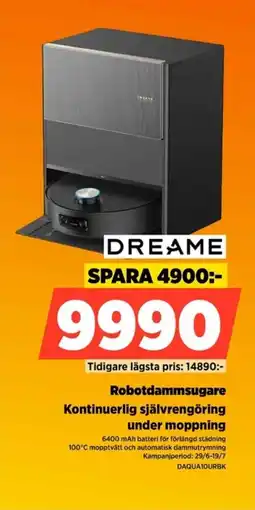 Power Dreame Robotdammsugare Kontinuerlig självrengöring under moppning erbjuda